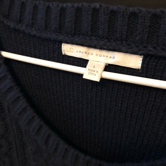 LC Lauren Conrad Navy Cable Knit Sweater - Picture 3 of 8